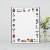 En-tête De Lettre Thème de l'école primaire enseignant Livre d'autob (Debout devant)