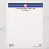 En-tête De Lettre Three Blue Lines (Devant / Derrière)