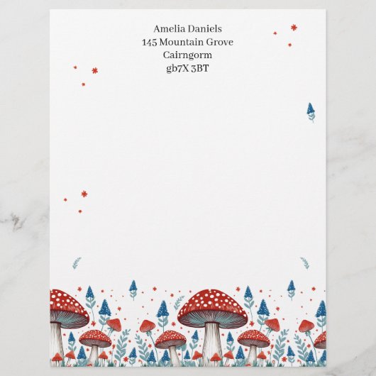 En-tête De Lettre Toadstool Whimsical Personnalisé (Devant)