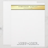 En-tête De Lettre Top Gold moderne Modèle élégant (Devant / Derrière)