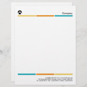 En-tête De Lettre Tri-Color Lines 02 (Devant / Derrière)