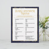En-tête De Lettre Trivia bébé [Bleu doré] (Debout devant)