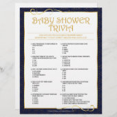 En-tête De Lettre Trivia bébé [Bleu doré] (Devant / Derrière)
