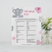 En-tête De Lettre Trivia bébé [Eléphant bébé [rose] (Debout devant)