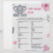 En-tête De Lettre Trivia bébé [Eléphant bébé [rose] (Devant / Derrière)