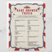 En-tête De Lettre Trivia bébé [Thème cirque] (Devant / Derrière)