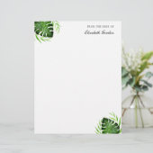 En-tête De Lettre Tropical Feuille Jungle Script Personnalisé Chic (Debout devant)