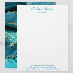 En-tête De Lettre Turquoise bleu Aqua Tirquoise Votre Texte Info En-
