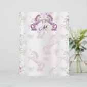 En-tête De Lettre Unicornes arc-en-ciel cristal (Debout devant)