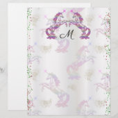 En-tête De Lettre Unicornes arc-en-ciel cristal (Devant / Derrière)