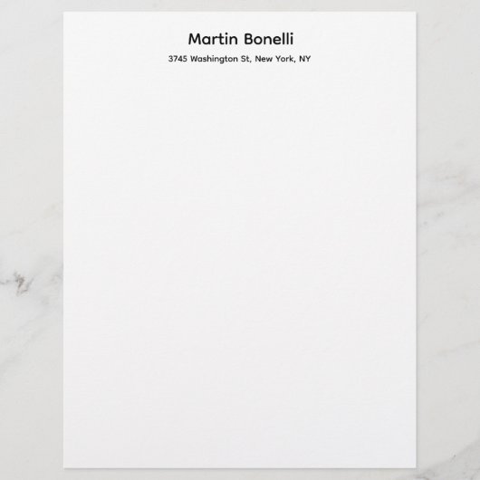 En-tête De Lettre Unique Classique Simple Noir Blanc (Devant)