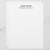 En-tête De Lettre Unique Classique Simple Noir Blanc (Devant / Derrière)