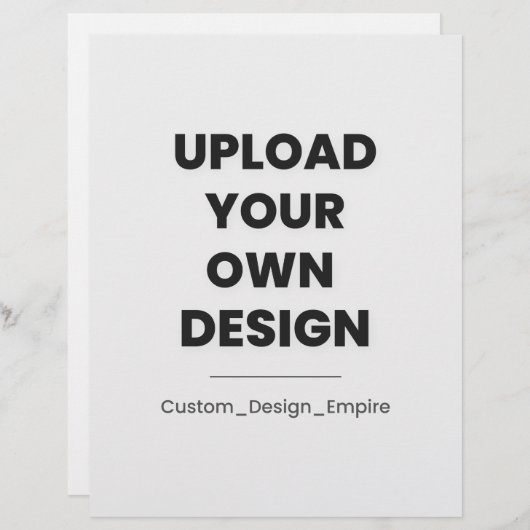 En-tête De Lettre Upload Your Own Design Here | Custom Template (Devant / Derrière)