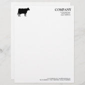 En-tête De Lettre Vache noire - blanc (Devant / Derrière)