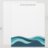 En-tête De Lettre Vagues maritimes Abstraites (Devant / Derrière)