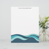 En-tête De Lettre Vagues maritimes Abstraites (Debout devant)