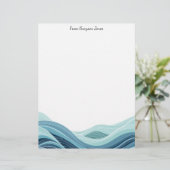 En-tête De Lettre Vagues océaniques Abstraites (Debout devant)