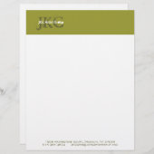 En-tête de lettre vert de logo d'affaires de (Devant / Derrière)