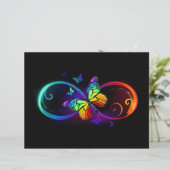 En-tête De Lettre Vibrant infinity with rainbow butterfly on black (Debout devant)