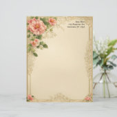 En-tête De Lettre Victorian Floral and Frame Stationery Paper (Debout devant)