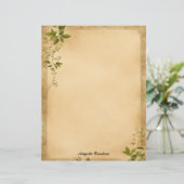 En-tête De Lettre Vieux papier aux vignes vertes (Debout devant)