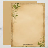 En-tête De Lettre Vieux papier aux vignes vertes (Devant / Derrière)
