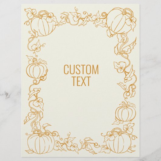 En-tête De Lettre Vine citrouille Automne Automne Hiver Thanksgiving (Devant)
