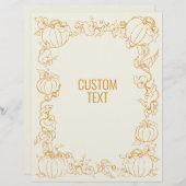 En-tête De Lettre Vine citrouille Automne Automne Hiver Thanksgiving (Devant / Derrière)