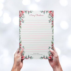 En-tête De Lettre Vintage Élégant Foliage Verdure Holly Noël