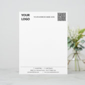 En-tête De Lettre Votre logo d'entreprise et votre code QR - Exemple (Debout devant)