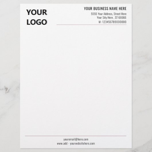 En-tête De Lettre Votre Modèle en-tête Business avec code QR (Devant)