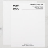 En-tête De Lettre Votre Modèle en-tête Business avec code QR (Devant / Derrière)