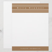 En-tête De Lettre Votre nom et vos bandes | Brown léger (Devant / Derrière)