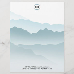 En-tête De Lettre Vue Classic Dusty Blue Rolling Mountains