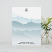 En-tête De Lettre Vue Classic Dusty Blue Rolling Mountains (Debout devant)