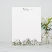 En-tête De Lettre Watercolor Green Pine Forest (Debout devant)