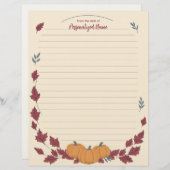En-tête De Lettre Whispers Of Fall Lined Letterhead (Devant / Derrière)