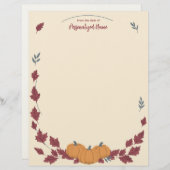 En-tête De Lettre Whispers Of Fall Unlined Letterhead (Devant / Derrière)