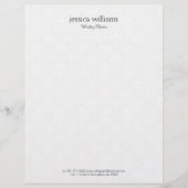 En-tête De Lettre White Damasks Background Personalized Gray Text (Devant)