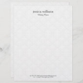 En-tête De Lettre White Damasks Background Personalized Gray Text (Devant / Derrière)