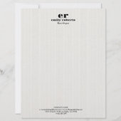 En-tête De Lettre White Linen Burlap Gray Typography (Devant)