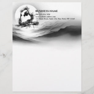 En-tête De Lettre Yoga Reiki à une jambe King Pigeon Pose Aquarelle