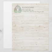 En-tête De Lettre Yoga Studio Instructeur Méditation Pose Bodhi Leaf (Devant / Derrière)