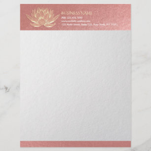 En-tête De Lettre YOGA Studio Méditation Reiki Instructeur Gold Lotu