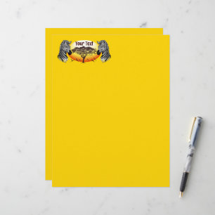 En-tête De Lettre Zebra African Savanna Wild Animal