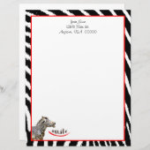 En-tête De Lettre Zebra Smile Noir/Blanc/Rouge (Devant / Derrière)