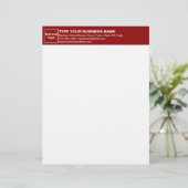 En-tête rouge commercial sur feuille papier (Debout devant)