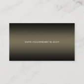 En-tête vert kaki de carte de visite en métal (Dos)