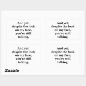 En toch, ondanks de blik op mijn gezicht rechthoekige sticker (Vel)