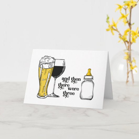 En toen waren er drie Baby felicitatie Kaart (Gele Bloem)